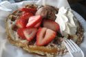 Waffle w/ Strawberries & Chocolate Ice Cream