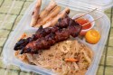 Filipino BBQ Skewers, Lumpia, and Pancit Noodles